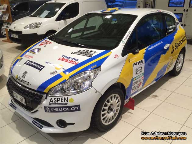 Mattias Adielsson med ny design på sin Peugeot inför Rally Sweden