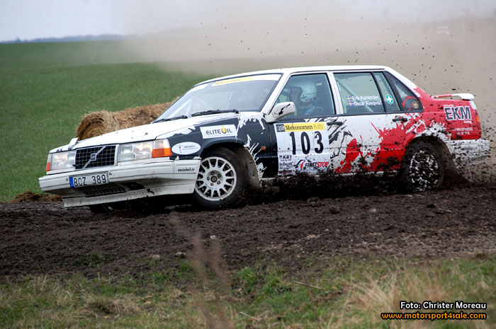 Poängställningen efter två deltävlingar i Sydsvenska Rallycupen 