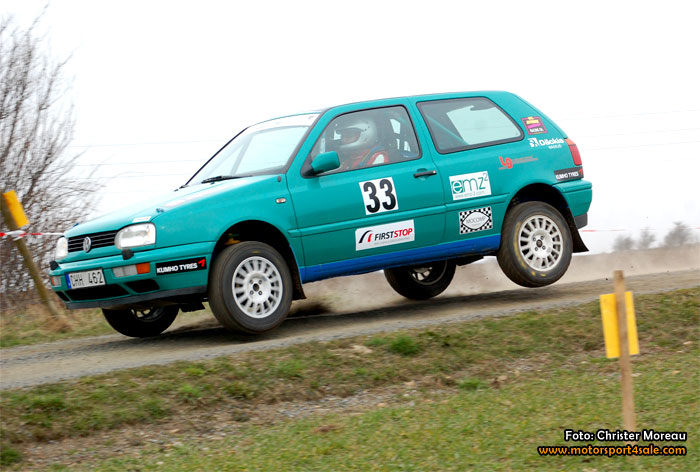 Poängställningen efter två deltävlingar i Sydsvenska Rallycupen 