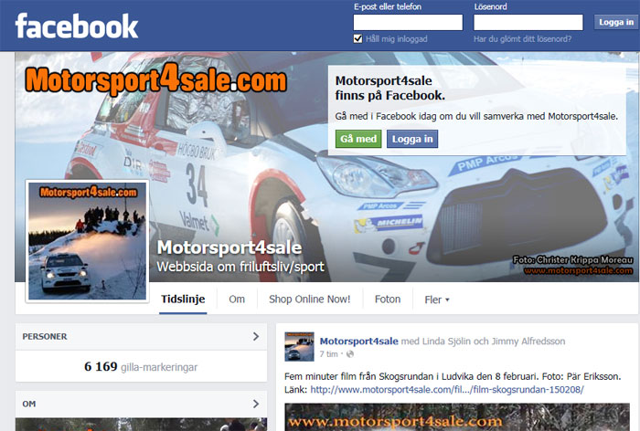 Följ Rally Sweden på Motorsport4sale och vår Facebooksida