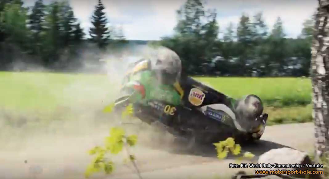 Se Al-Rajhis spektakulära "tak-drifting" i Rally Finland