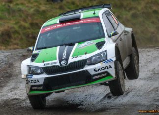 Pontus Tidemand efter fredagsetappen i Wales Rally GB Pontus Tidemand efter fredagsetappen i Wales Rally GB