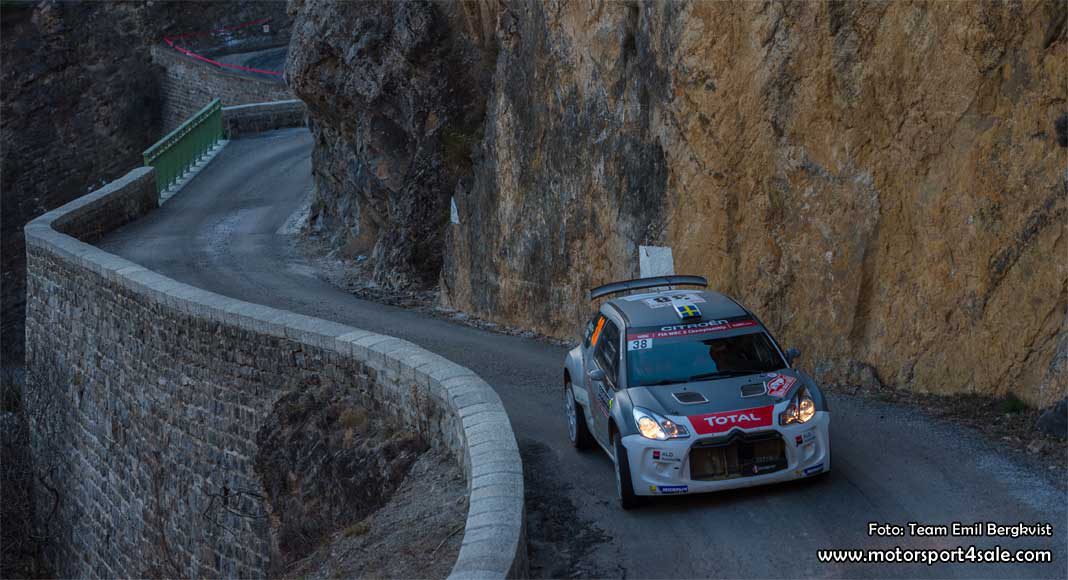 Emil Bergkvist och Joakim Sjöberg sexa i WRC2 i Monte Carlo