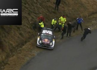 Sébastien Ogier slirar ner i diket på SS7 Rallye Monte Carlo