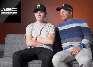 Petter och Oliver Solberg gör upp i WRC2 i Wales Rally GB