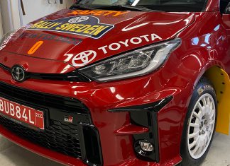 Här är nya GR Yaris som är 0-bil i Rally Sweden.
