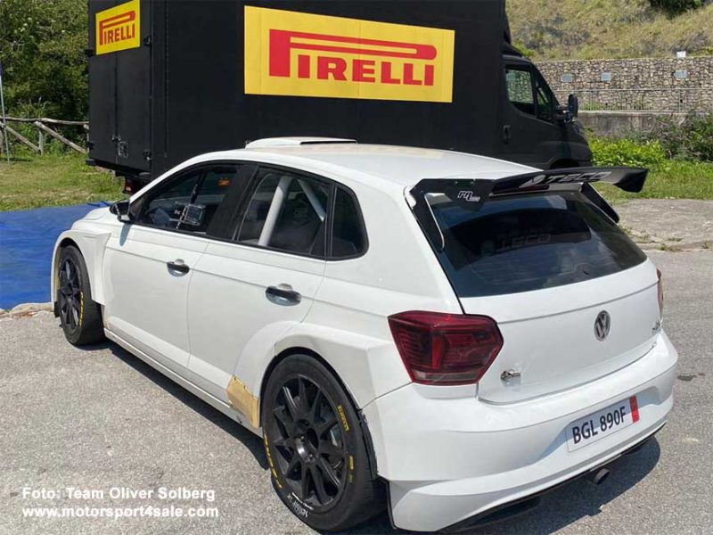 Oliver Solberg testat sina Pirelli-däck inför Rally di Roma Capitale