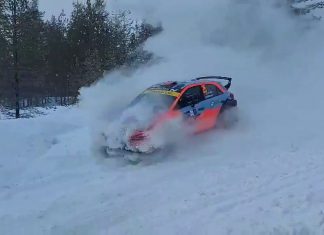 Snöfloffar från fredagens Shakedown inför Arctic Rally Finland