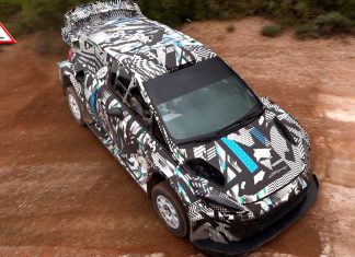Test med nya Ford Fiesta Rally1 Hybrid WRC 2022