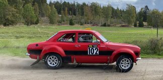 Tävlingskalender för Rallyklassikerna Rallycup 2022 Röd Ford Escort MK1 Rallybil