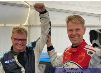 Splitterny Fiesta för P-G Andersson i Rally-SM 2023 Stefan Kristensson och PG Andersson