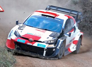 Elfyn Evans testar sin Toyota Yaris GR Rally1 inför 2023