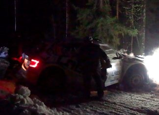 Heikki Kovalainens avåkning i Arctic Lapland Rally SS3 2023
