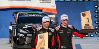 Elfyn Evans efter segern i Rally Sweden 2025 Elfyn Evans efter segern i Rally Sweden 2025